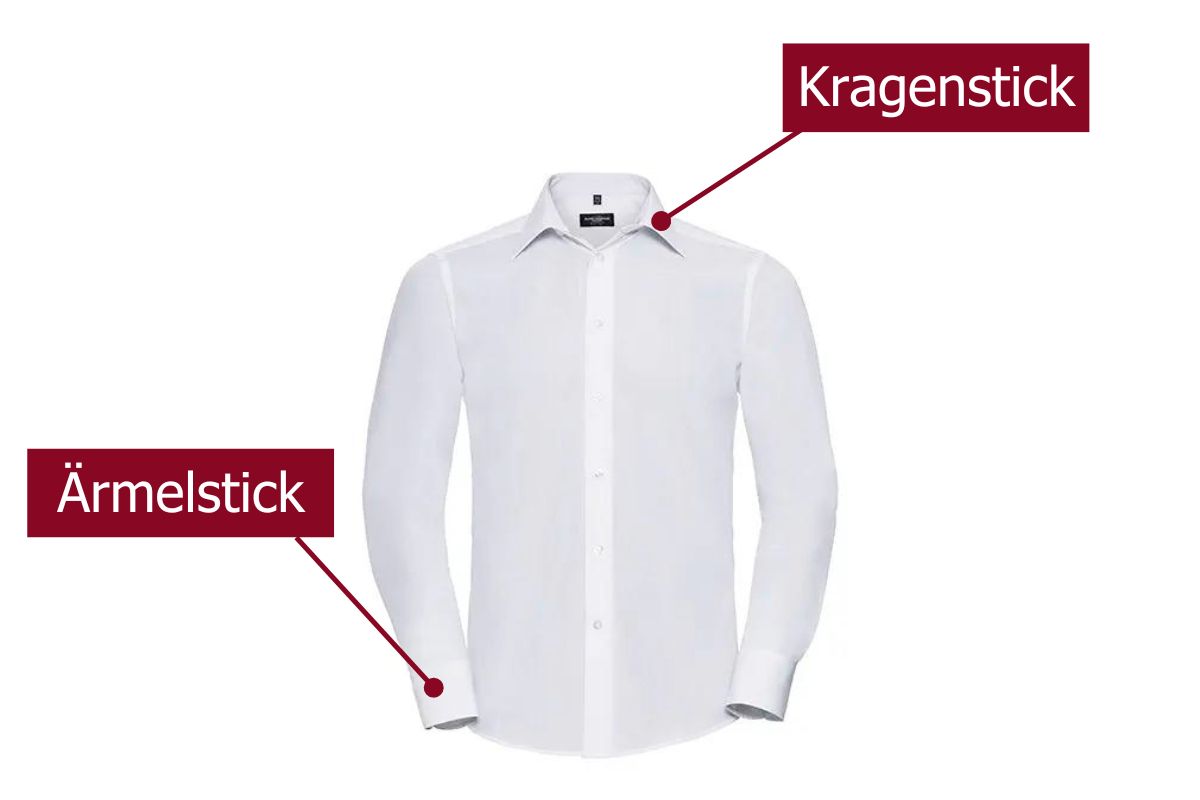 Firmenlogo auf Hemd Kragen besticken lassen